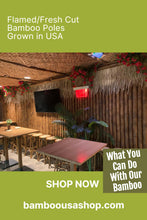 Load image into Gallery viewer, Bamboo Poles -Flamed Large-3.5" Diameter--1.0 ft-7.0 ft Length