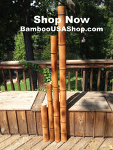 Load image into Gallery viewer, Bamboo Poles -Flamed Large-3.5" Diameter--1.0 ft-7.0 ft Length - bamboousashop.com