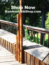 Load image into Gallery viewer, Bamboo Poles -Flamed Large-3.5" Diameter--1.0 ft-7.0 ft Length - bamboousashop.com