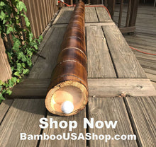 Load image into Gallery viewer, Bamboo Poles -Huge Flamed Bamboo Pole (4.5" Diam. x 1 ft-7.0 ft Length) - bamboousashop.com