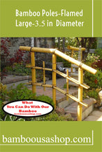 Load image into Gallery viewer, Bamboo Poles -Flamed Large-3.5" Diameter--1.0 ft-7.0 ft Length