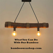 Load image into Gallery viewer, Bamboo Poles -Lot of (4) Flamed Bamboo (3.5" - 4.0" Dia. x 1.5 ft. Length)