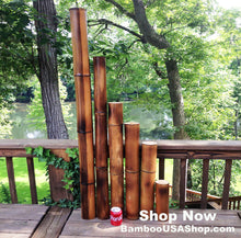 Load image into Gallery viewer, Bamboo Poles -Flamed Large-3.0" Diameter--1.0 ft-7.0 ft Length - bamboousashop.com