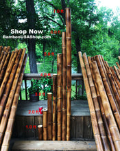Load image into Gallery viewer, Bamboo Poles -Flamed Large-3.0" Diameter--1.0 ft-7.0 ft Length - bamboousashop.com