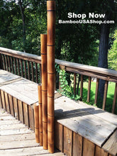 Load image into Gallery viewer, Bamboo Poles -Flamed Large-3.5" Diameter--1.0 ft-7.0 ft Length - bamboousashop.com
