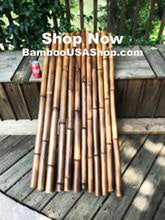 Load image into Gallery viewer, Bamboo Poles -Lot of 12 Flamed Bamboo Poles (1.6"-2.0" diam. x 4 ft length) - bamboousashop.com