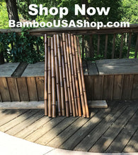 Load image into Gallery viewer, Bamboo Poles -Lot of 12 Flamed Bamboo Poles (1.6"-2.0" diam. x 4 ft length) - bamboousashop.com