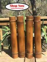 Load image into Gallery viewer, Bamboo Poles -Lot of (4) Flamed Bamboo (3.5" - 4.0" Dia. x 1.5 ft. Length)
