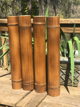 Load image into Gallery viewer, Bamboo Poles -Lot of (4) Flamed Bamboo (3.5" - 4.0" Dia. x 1.5 ft. Length)