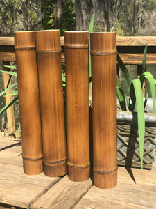 Bamboo Poles -Lot of (4) Flamed Bamboo (3.5" - 4.0" Dia. x 1.5 ft. Length)