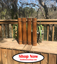 Load image into Gallery viewer, Bamboo Poles -Lot of (4) Flamed Bamboo (3.5" - 4.0" Dia. x 1.5 ft. Length)