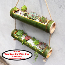 Load image into Gallery viewer, Bamboo Poles -Lot of (4) Flamed Bamboo (3.5" - 4.0" Dia. x 1.5 ft. Length)