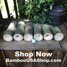 Load image into Gallery viewer, Bamboo Poles - Lot of (6) Green Bamboo Pieces (3.75" Diam. x 4" to 10" Length) - BambooUSAShop.com
