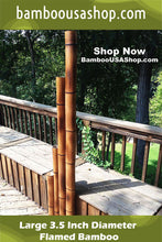 Load image into Gallery viewer, Bamboo Poles -Flamed Large-3.5" Diameter--1.0 ft-7.0 ft Length