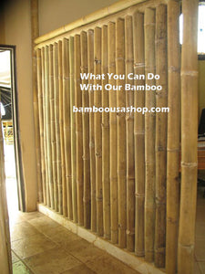 Bamboo Poles -Huge Flamed Bamboo Poles (4.0 Diam. x  1 ft-7.0 ft Length)