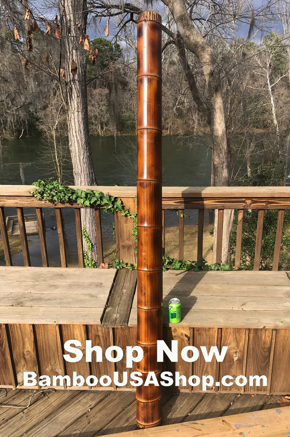 buy fishing pole bamboo plants Huge Flamed Bamboo Pole (4.5" Diam. x 1 ft-7.0 ft Length)