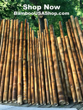 Load image into Gallery viewer, Bamboo Poles - Flamed Bamboo Poles (Set of 3- 4&quot; Diameter)-Garden Landscape Bamboo Poles - (1) 3&#39; (1) 4&#39; (1) 5&#39; Lengths) - bamboousashop.com
