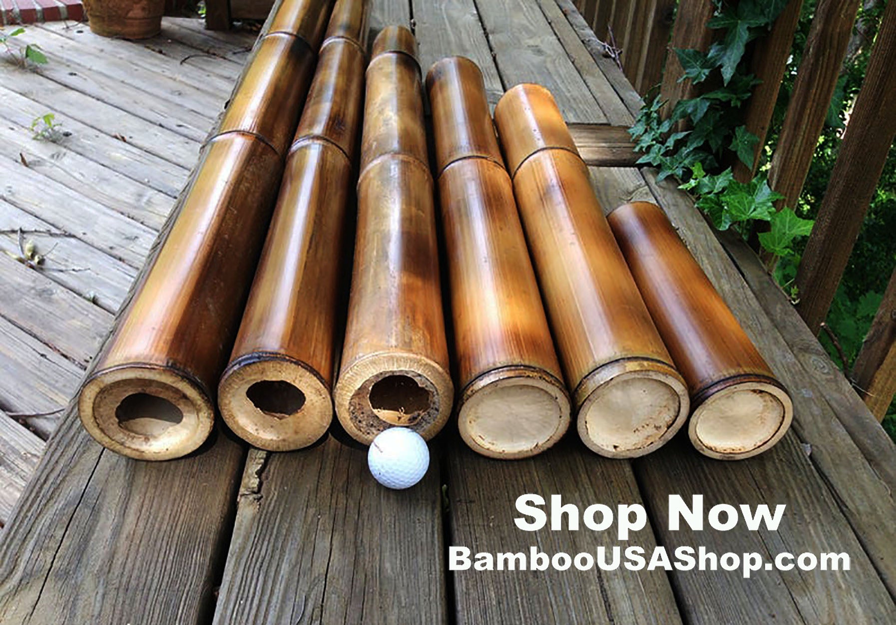 Bamboo Poles -Flamed Large Bamboo -3.0 Diameter--1.0 ft-7.0 ft Length