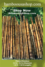 Load image into Gallery viewer, Flamed Bamboo - 1.5 in - 5.0 in Diameter  x 1.0 ft - 7.0 ft  Lengths - bamboousashop.com
