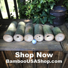 Load image into Gallery viewer, Bamboo Poles - Lot of (6) Green Bamboo Pieces (3.75&quot; Diam. x 4&quot; to 10&quot; Length) - BambooUSAShop.com
